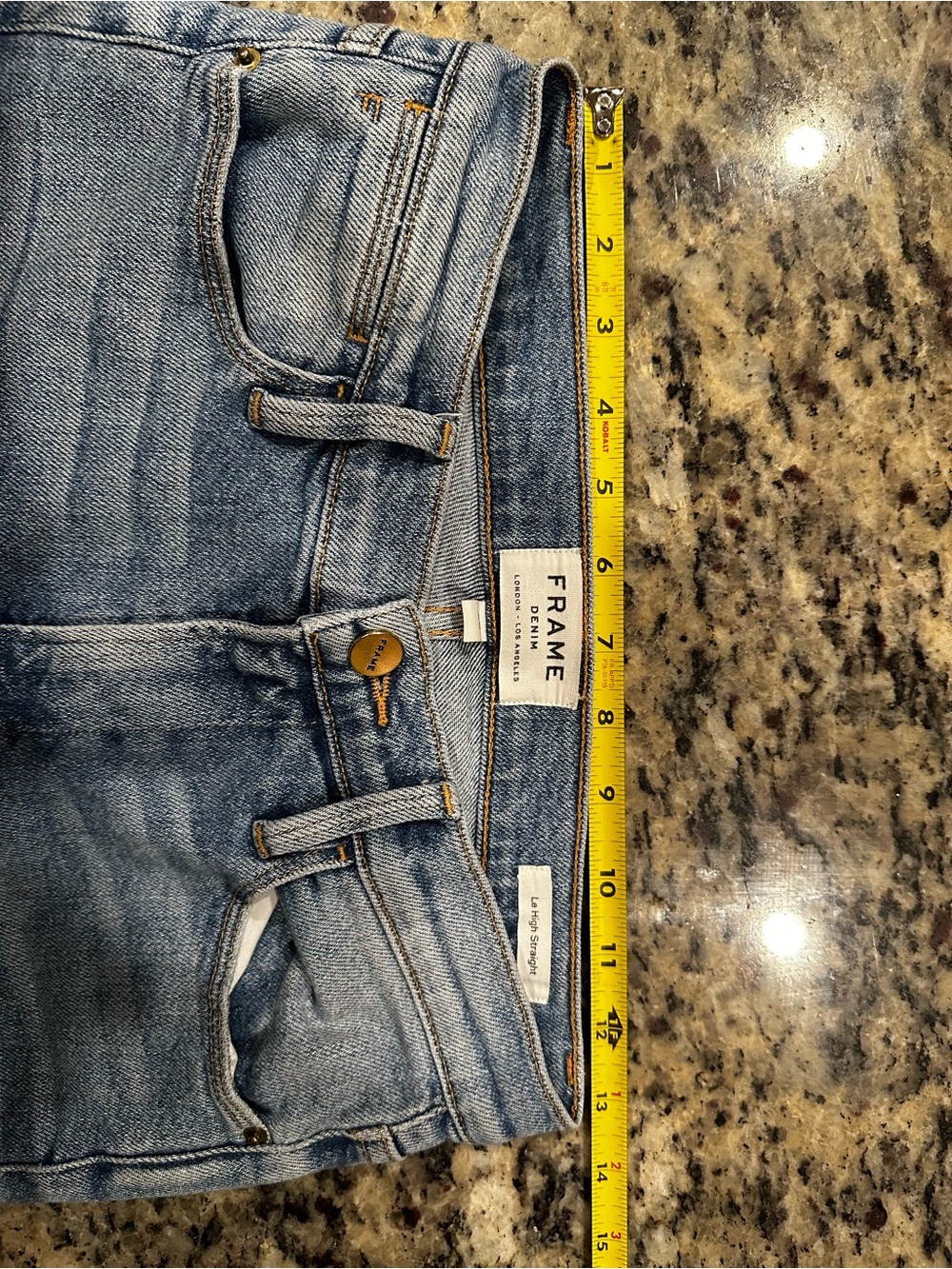 Frame Denim Le High Straight Jeans with Side Zip Detail in Allowell size 26 - Picture 9 of 11